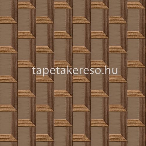 Design ID Wallstitch vlies, vinyl anyagú barna, bronz színű 3d, geometriai modern tapéta
