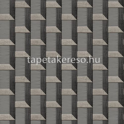 Design ID Wallstitch vlies, vinyl anyagú szürke, csillámos színű 3d, geometriai modern tapéta