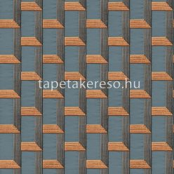   Design ID Wallstitch vlies, vinyl anyagú kék, szürke, barna, csillámos színű 3d, geometriai modern tapéta