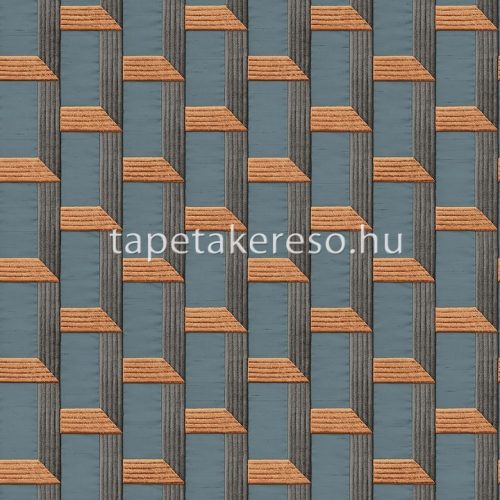 Design ID Wallstitch vlies, vinyl anyagú kék, szürke, barna, csillámos színű 3d, geometriai modern tapéta