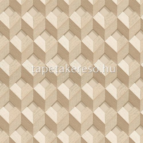 Design ID Embellish vlies, vinyl anyagú beige, barna, gyöngyház színű 3d, geometriai modern tapéta