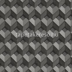   Design ID Embellish vlies, vinyl anyagú szürke, ezüst színű 3d, geometriai modern tapéta