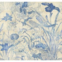   Khroma Wall Design 3 vlies anyagú kék, beige színű rajz, virágos modern poszter