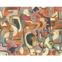   Khroma Wall Design 3 vlies, vinyl anyagú narancssárga, zöld, kék, sárga, rózsaszín színű absztrakt modern poszter