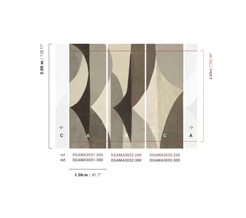 Khroma Amani vlies anyagú barna, beige, szürke színű geometriai Modern tapéta
