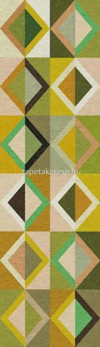 Khroma Joy vlies anyagú mustársárga, zöld, barack színű geometriai, textilhatású modern poszter