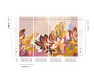 Khroma Rhapsody vlies anyagú lila, mályva, rózsaszín, kék, narancssárga, barna színű növényes, leveles, absztrakt Modern tapéta