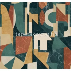   Khroma Rock vlies anyagú zöld, barna, beige, fekete színű márványos, geometriai modern tapéta