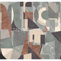   Khroma Rock vlies anyagú beige, barna, szürke színű márványos, geometriai modern tapéta