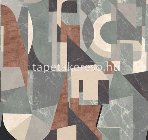 Khroma Rock vlies anyagú beige, barna, szürke színű márványos, geometriai modern tapéta