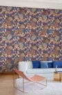 Khroma Mysa vlies anyagú lila, kék, fehér, rozsdabarna, fekete színű növényes modern poszter