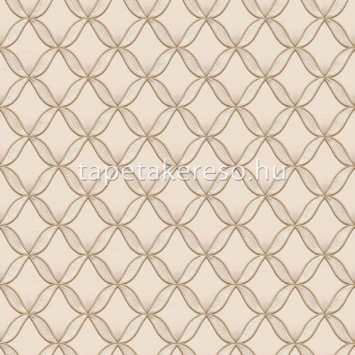 Design ID Fabric Touch vlies, vinyl anyagú beige, ezüst színű geometriai klasszikus tapéta
