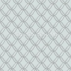   Design ID Fabric Touch vlies, vinyl anyagú kék, ezüst színű geometriai klasszikus tapéta