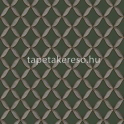   Design ID Fabric Touch vlies, vinyl anyagú zöld, szürke színű geometriai klasszikus tapéta