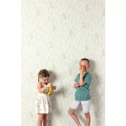   Khroma Be Happy vlies anyagú fehér, keki, türkiz színű faágas gyerek tapéta