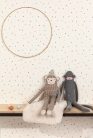 Khroma Be Happy vlies anyagú törtfehér, korall, zöld, fekete, sárga színű geometriai gyerek tapéta