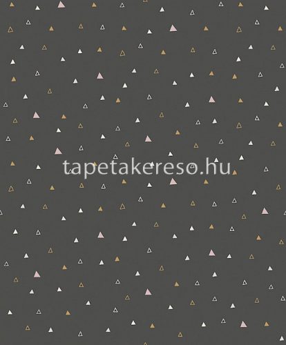 Khroma Be Happy vlies anyagú fekete, mályva, fehér, barna színű geometriai gyerek tapéta