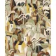 Khroma Aquila vlies anyagú beige, zöld, fekete, rozsdabarna, gyöngyház színű épület, fás, festmény modern tapéta