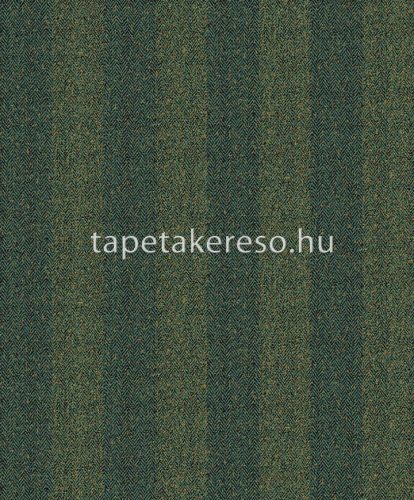 Khroma Aquila vlies anyagú zöld, fekete, arany színű csíkos, chevron, textilhatású modern tapéta