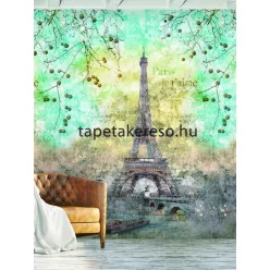   Behang Expresse COLOR CHOC vlies anyagú sárga, barna, kék színű eiffel tornyos gyerek poszter