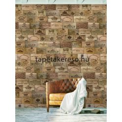   Behang Expresse COLOR CHOC vlies anyagú beige, barna színű faládás gyerek poszter