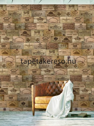 Behang Expresse COLOR CHOC vlies anyagú beige, barna színű faládás gyerek poszter