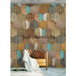   Behang Expresse COLOR CHOC vlies anyagú barna, beige, kék, fehér színű fonott gyerek poszter