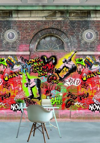 Behang Expresse COLOR CHOC vlies anyagú piros, sárga, fekete, zöld színű grafiti gyerek poszter