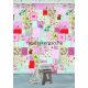Behang Expresse COLOR CHOC vlies anyagú piros, rózsaszín, kék, zöld színű patchwork, madaras, virágos gyerek poszter