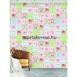   Behang Expresse COLOR CHOC vlies anyagú rózsaszín, zöld, piros, kék színű állatos, virágos, kockás gyerek poszter