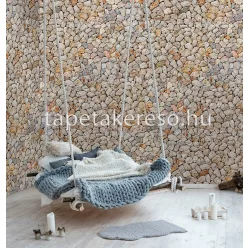   Behang Expresse NEW MATERIALS vlies anyagú szürke, barna, sárga színű köves modern poszter