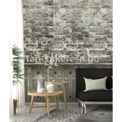   Behang Expresse NEW MATERIALS vlies anyagú szürke, zöld színű téglamintás, ajtó modern poszter