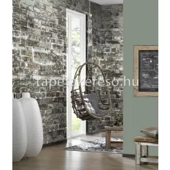   Behang Expresse NEW MATERIALS vlies anyagú szürke, zöld színű téglamintás modern poszter