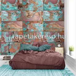   Behang Expresse NEW MATERIALS vlies anyagú kék, mályva, rozsdabarna színű foltos modern poszter