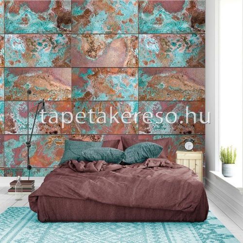 Behang Expresse NEW MATERIALS vlies anyagú kék, mályva, rozsdabarna színű foltos modern poszter