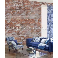   Behang Expresse NEW MATERIALS vlies anyagú szürke, terrakotta színű téglamintás modern poszter