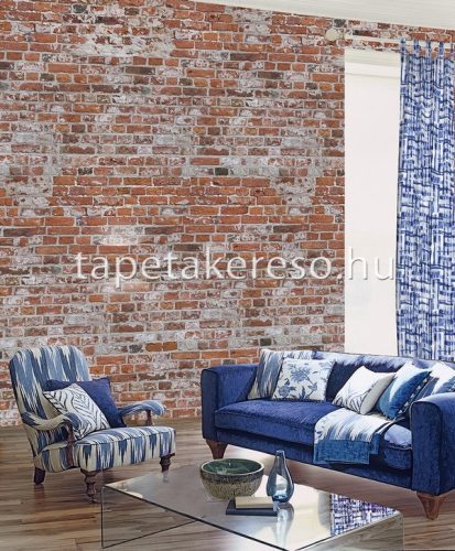 Behang Expresse NEW MATERIALS vlies anyagú szürke, terrakotta színű téglamintás modern poszter