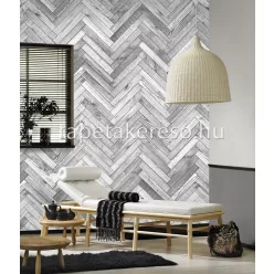   Behang Expresse NEW MATERIALS vlies anyagú szürke, fehér színű famintás modern poszter
