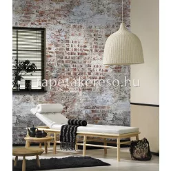   Behang Expresse NEW MATERIALS vlies anyagú szürke, terrakotta színű téglamintás modern poszter
