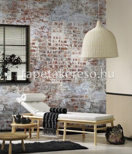 Behang Expresse NEW MATERIALS vlies anyagú szürke, terrakotta színű téglamintás modern poszter
