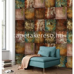   Behang Expresse NEW MATERIALS vlies anyagú zöld, vörös, rozsdabarna színű kőmintás modern poszter