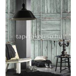   Behang Expresse NEW MATERIALS vlies anyagú türkiz színű famintás modern poszter