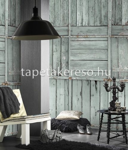 Behang Expresse NEW MATERIALS vlies anyagú türkiz színű famintás modern poszter