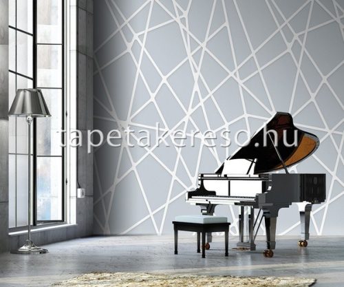 Behang Expresse Timeless vlies anyagú szürke, fehér színű geometriai modern poszter