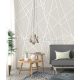Behang Expresse Timeless vlies anyagú beige, fehér színű geometriai modern poszter