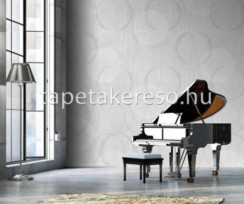 Behang Expresse Timeless vlies anyagú szürke, fehér színű körös modern poszter