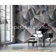 Behang Expresse Timeless vlies anyagú fekete, barna, szürke színű geometriai, 3d modern poszter
