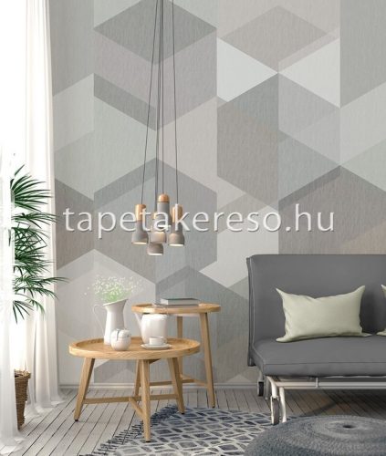 Behang Expresse Timeless vlies anyagú szürke, beige színű geometriai modern poszter