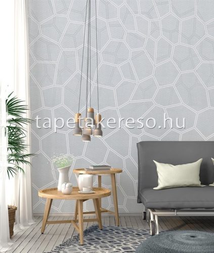 Behang Expresse Timeless vlies anyagú kék, fehér színű sejtminta modern poszter