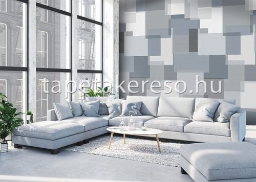 Behang Expresse Timeless vlies anyagú kék, szürke, fehér színű geometriai, 3d modern poszter